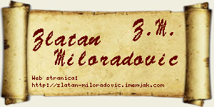 Zlatan Miloradović vizit kartica